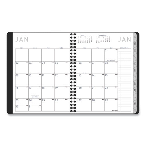 Contemporary Lite Weekly/monthly Planner, 8.75 X 7, Black Cover, 12-month (jan To Dec): 2023