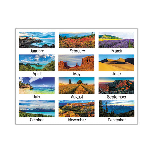 Scenic Three-month Wall Calendar, Scenic Landscape Photography, 12 X 27, White Sheets, 14-month (dec To Jan): 2022 To 2024