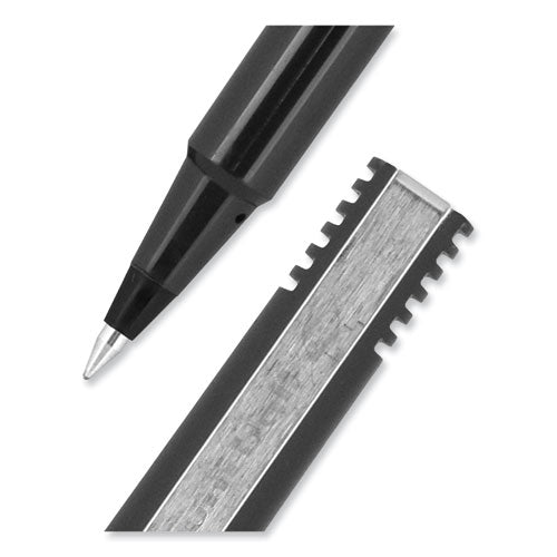 Roller Ball Pen, Stick, Micro 0.5 Mm, Black Ink, Black Barrel, 72/pack