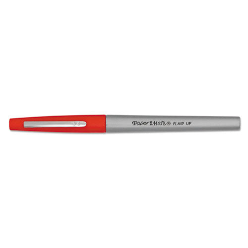 Flair Felt Tip Porous Point Pen, Stick, Extra-fine 0.4 Mm, Black Ink, Black Barrel, Dozen