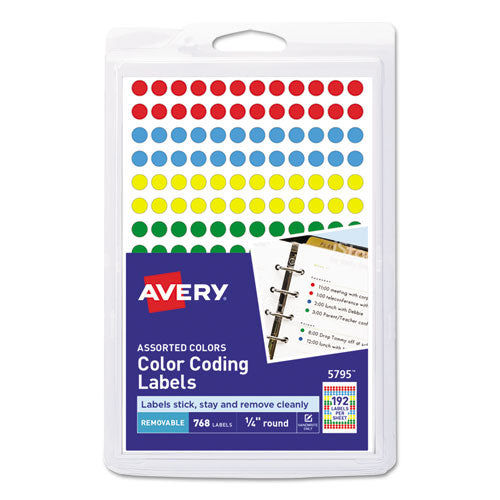 Handwrite Only Self-adhesive Removable Round Color-coding Labels, 0.5" Dia, Neon Green, 60/sheet, 14 Sheets/pack, (5052)