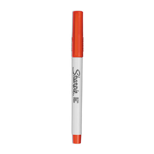 Ultra Fine Tip Permanent Marker, Extra-fine Needle Tip, Red, Dozen