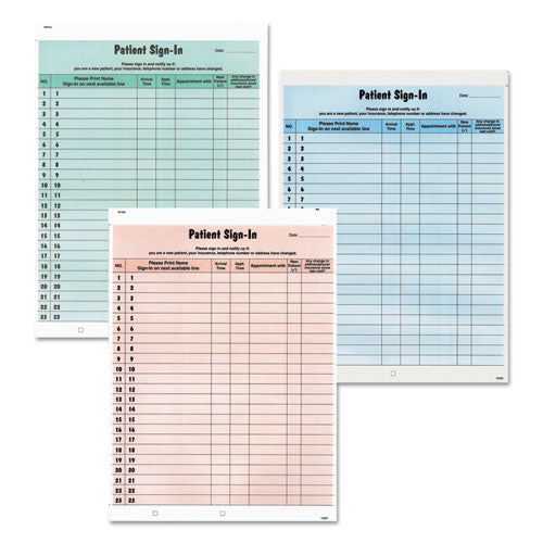 Patient Sign-in Label Forms, Two-part Carbon, 8.5 X 11.63, Salmon Sheets, 125 Forms Total