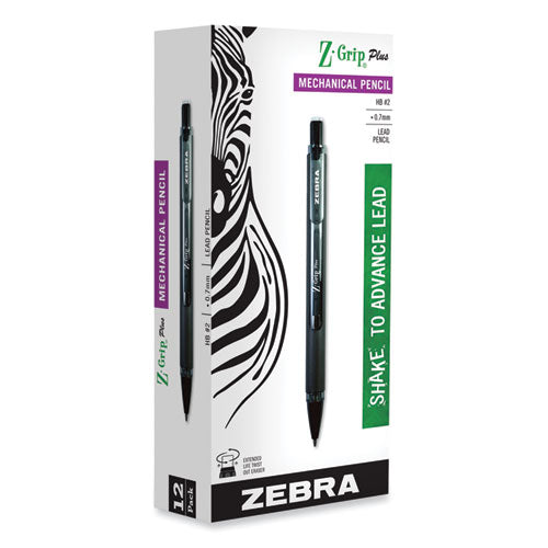 Z-grip Plus Mechanical Pencil, 0.7 Mm, Hb (#2.5), Black Lead, Assorted Barrel Colors, Dozen