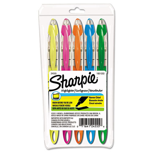 Liquid Pen Style Highlighters, Assorted Ink Colors, Chisel Tip, Assorted Barrel Colors, 10/set