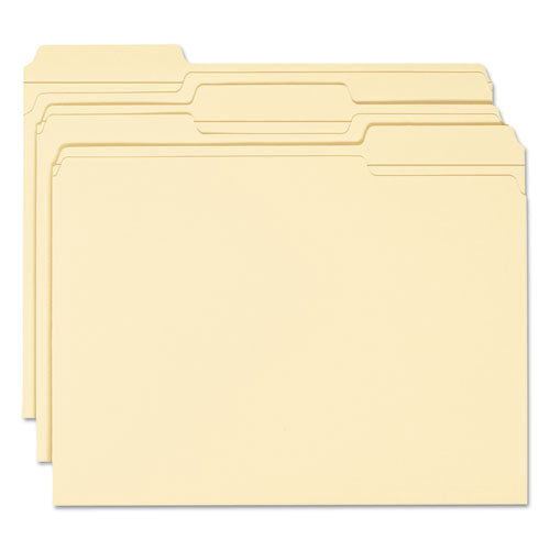 Reinforced Tab Manila File Folders, 1/3-cut Tabs: Assorted, Letter Size, 0.75" Expansion, 11-pt Manila, 100/box
