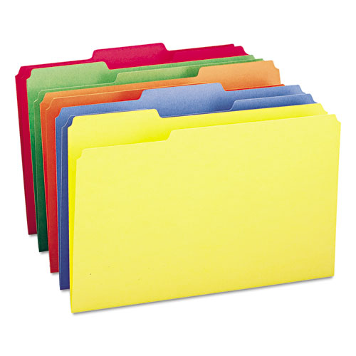 Reinforced Top Tab Colored File Folders, 1/3-cut Tabs: Assorted, Legal Size, 0.75" Expansion, Yellow, 100/box