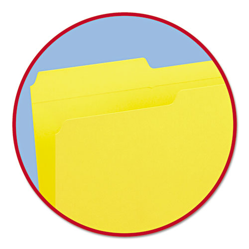 Reinforced Top Tab Colored File Folders, 1/3-cut Tabs: Assorted, Legal Size, 0.75" Expansion, Yellow, 100/box