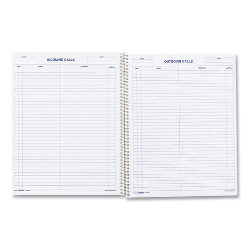 Wirebound Call Register, One-part (no Copies), 11 X 8.5, 100 Forms Total