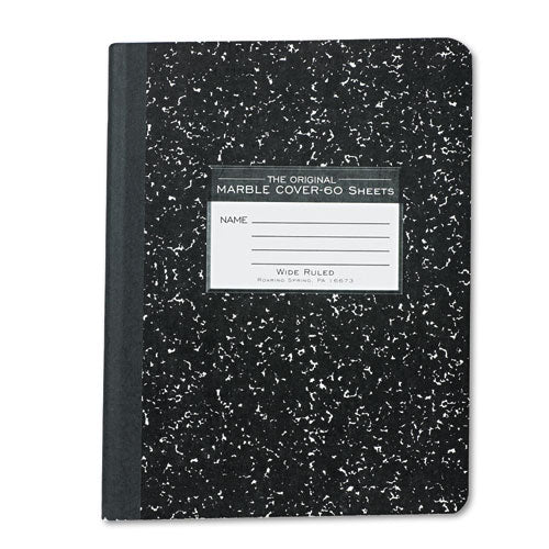 Marble Cover Composition Book, Wide/legal Rule, Black Marble Cover, (36) 8.5 X 7 Sheets