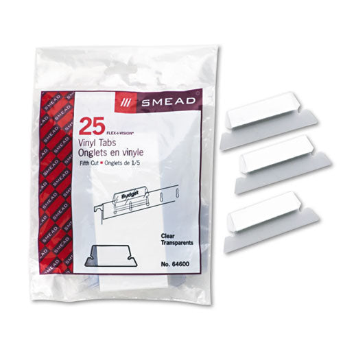 Poly Index Tabs And Inserts For Hanging File Folders, 1/3-cut, White/clear, 3.5" Wide, 25/pack