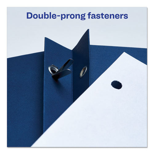 Two-pocket Folder, Prong Fastener, 0.5" Capacity, 11 X 8.5, Dark Blue, 25/box