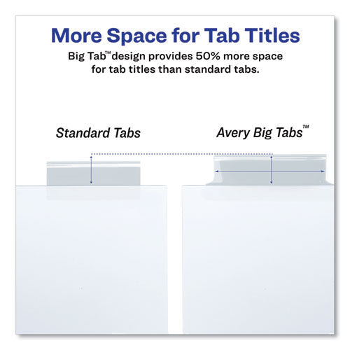 Insertable Big Tab Dividers, 8-tab, Double-sided Gold Edge Reinforcing, 11 X 8.5, White, Clear Tabs, 1 Set