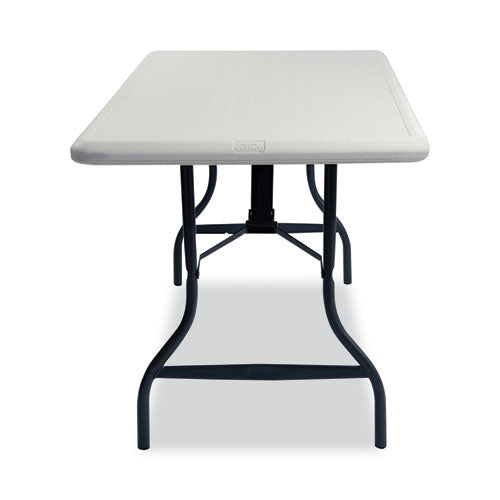 Indestructable Industrial Folding Table, Rectangular Top, 1,200 Lb Capacity, 96w X 30d X 29h, Platinum
