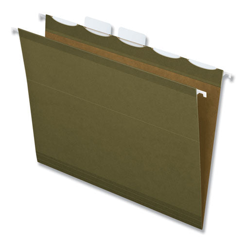 Ready-tab Reinforced Hanging File Folders, Letter Size, 1/3-cut Tabs, Standard Green, 25/box
