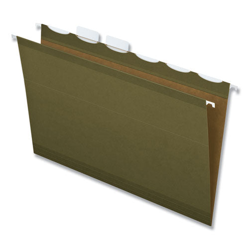 Ready-tab Reinforced Hanging File Folders, Letter Size, 1/3-cut Tabs, Standard Green, 25/box