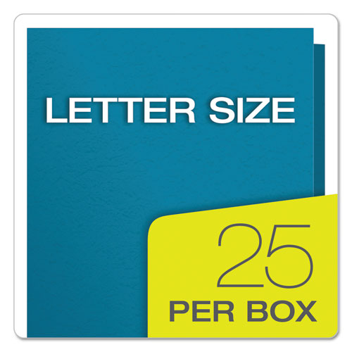 Twin-pocket Folders With 3 Fasteners, 0.5" Capacity, 11 X 8.5, Light Blue, 25/box