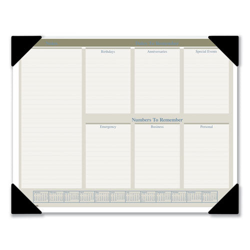 Executive Monthly Desk Pad Calendar, 22 X 17, White Sheets, Black Corners, 12-month (jan To Dec): 2023