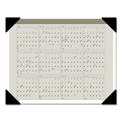 Executive Monthly Desk Pad Calendar, 22 X 17, White Sheets, Black Corners, 12-month (jan To Dec): 2023