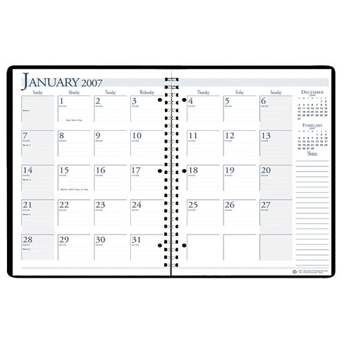 Spiralbound Academic Monthly Planner, 11 X 8.5, Black Cover, 14-month (july To Aug): 2023 To 2024