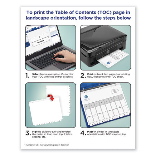 Customizable Toc Ready Index Black And White Dividers, 12-tab, Jan. To Dec., 11 X 8.5, 1 Set