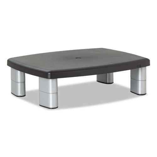 Adjustable Height Monitor Stand, 15" X 12" X 2.63" To 5.78", Black/silver, Supports 80 Lbs