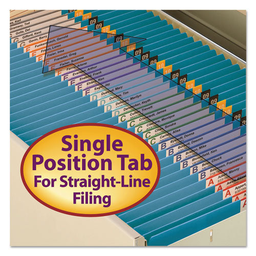 Reinforced Top Tab Colored File Folders, Straight Tabs, Legal Size, 0.75" Expansion, Blue, 100/box