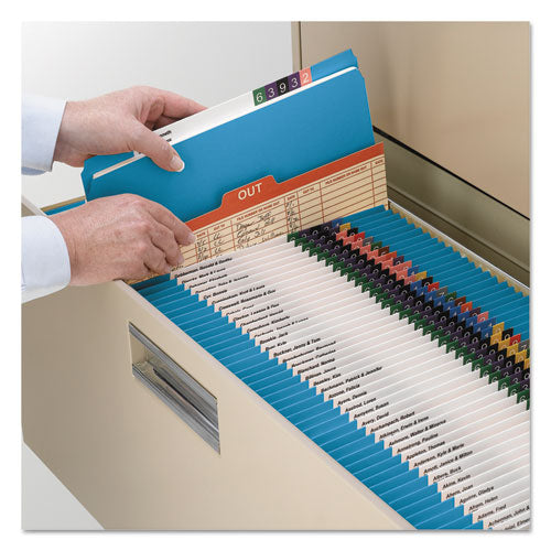 Reinforced Top Tab Colored File Folders, Straight Tabs, Legal Size, 0.75" Expansion, Blue, 100/box