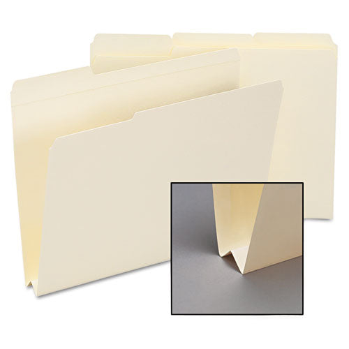 Expandable Heavyweight File Folders, 1/3-cut Tabs: Assorted, Letter Size, 1.5" Expansion, Manila, 50/box