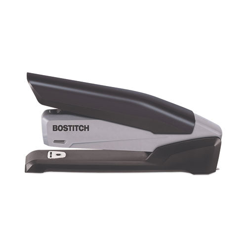 Inpower Spring-powered Desktop Stapler With Antimicrobial Protection, 20-sheet Capacity, Black/gray