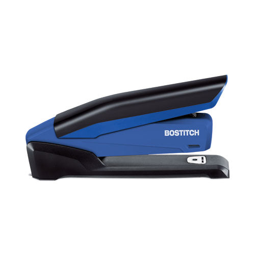 Inpower Spring-powered Desktop Stapler With Antimicrobial Protection, 20-sheet Capacity, Blue/black