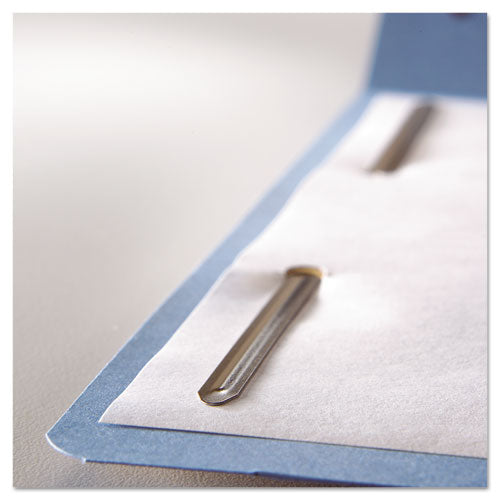 Top Tab Colored Fastener Folders, 0.75" Expansion, 2 Fasteners, Legal Size, Blue Exterior, 50/box