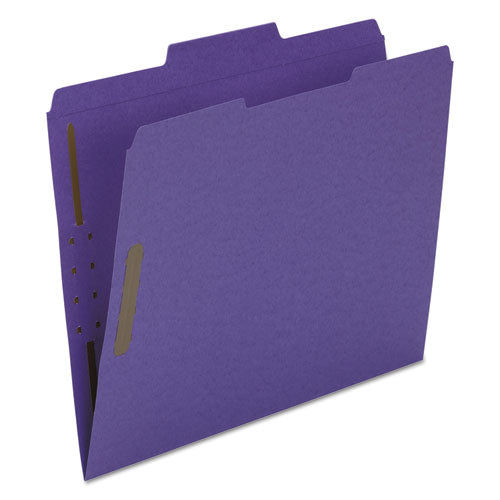 Top Tab Colored Fastener Folders, 0.75" Expansion, 2 Fasteners, Legal Size, Blue Exterior, 50/box