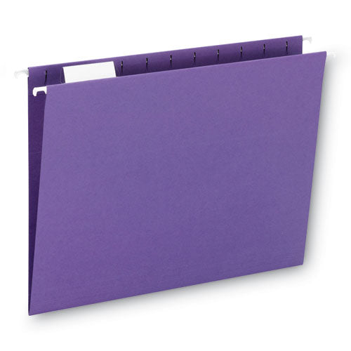 Colored Hanging File Folders With 1/5 Cut Tabs, Letter Size, 1/5-cut Tabs, Purple, 25/box