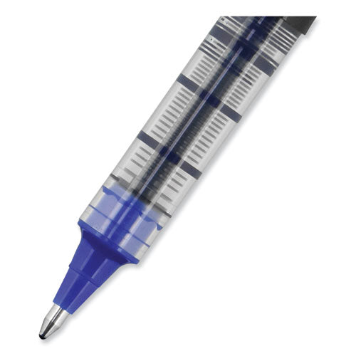 Vision Roller Ball Pen, Stick, Bold 1 Mm, Blue Ink, Black/blue Barrel, Dozen