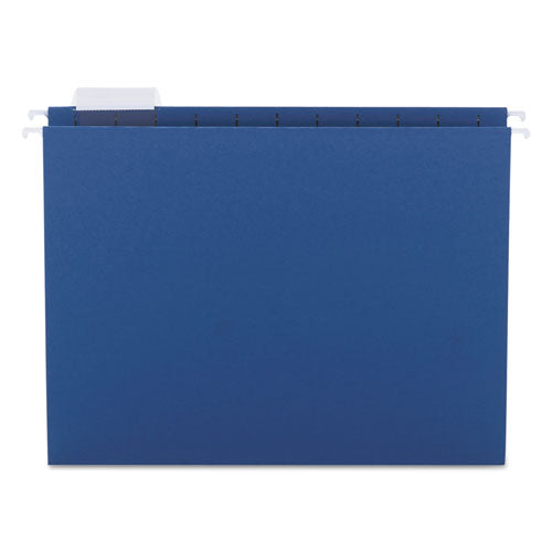 Colored Hanging File Folders With 1/5 Cut Tabs, Letter Size, 1/5-cut Tabs, Navy, 25/box