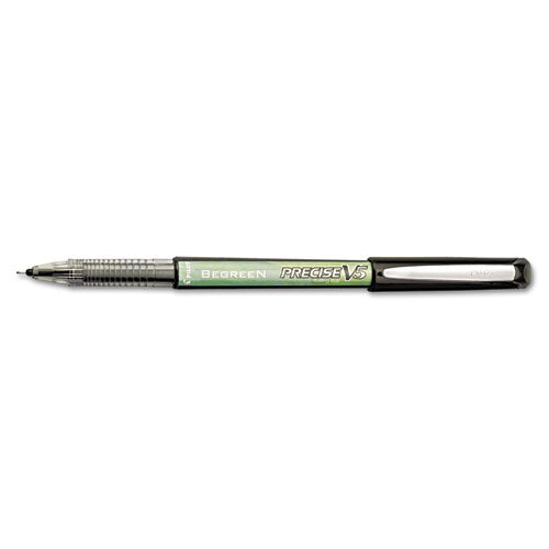 Precise V5 Begreen Roller Ball Pen, Stick, Extra-fine 0.5 Mm, Blue Ink, Blue Barrel, Dozen