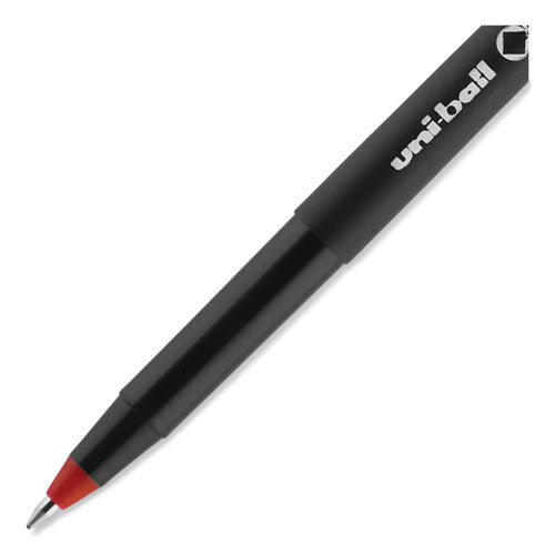 Onyx Roller Ball Pen, Stick, Micro 0.5 Mm, Red Ink, Black Matte Barrel, Dozen