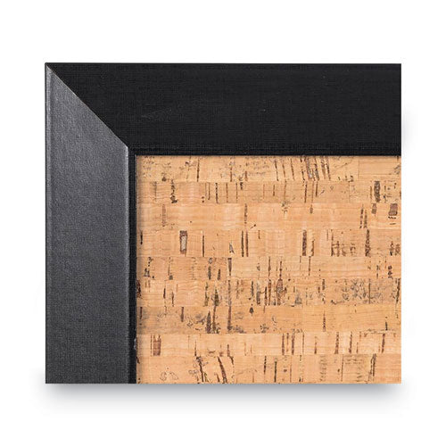 Natural Cork Bulletin Board, 24 X 18, Natural Surface, Black Wood Frame
