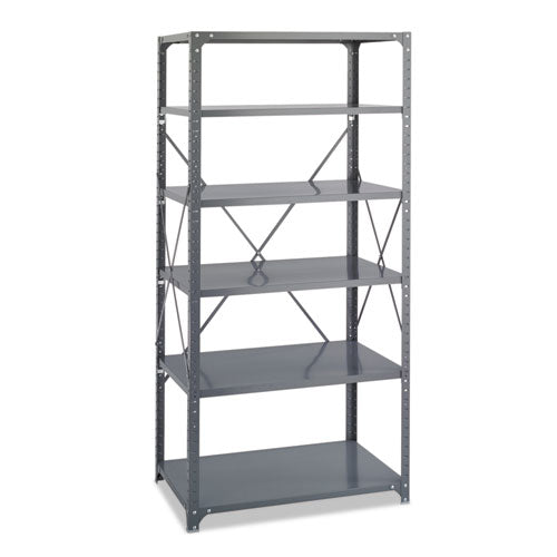 Commercial Steel Shelving Unit, Six-shelf, 36w X 24d X 75h, Dark Gray