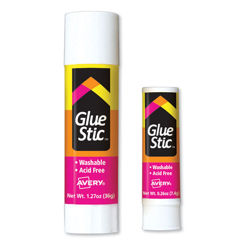 Permanent Glue Stic, 0.26 Oz, Applies White, Dries Clear