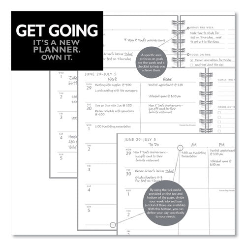 Elevation Academic Weekly/monthly Planner, 8.5 X 5.5, Black Cover, 12-month (july To June): 2023 To 2024