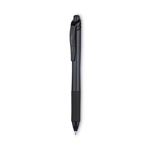 Energel-x Gel Pen, Retractable, Bold 1 Mm, Black Ink, Smoke Barrel, Dozen