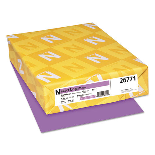 Exact Brights Paper, 20 Lb Bond Weight, 8.5 X 11, Bright Purple, 500/ream