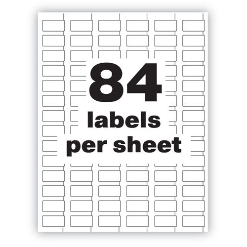 Permatrack Durable White Asset Tag Labels, Laser Printers, 0.5 X 1, White, 84/sheet, 8 Sheets/pack
