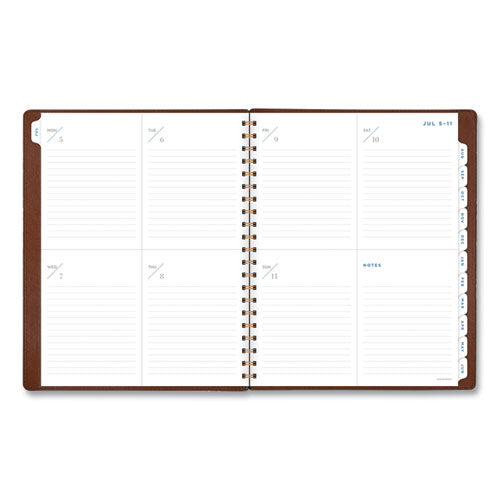 Signature Collection Academic Weekly/monthly Planners, 11.5 X 8, Distressed Brown Cover, 13-month (july-july): 2023-2024