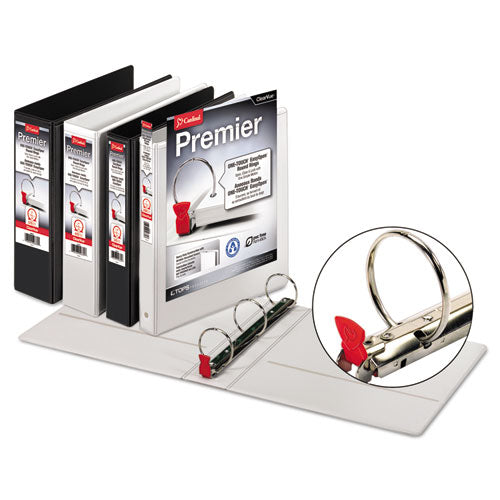 Premier Easy Open Clearvue Locking Round Ring Binder, 3 Rings, 1" Capacity, 11 X 8.5, White