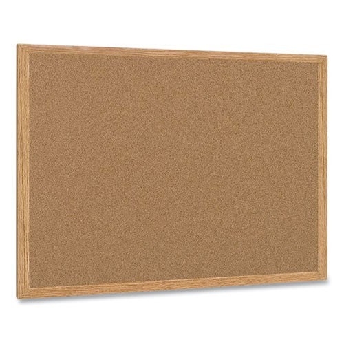 Earth Cork Board, 72 X 48, Natural Surface, Oak Wood Frame