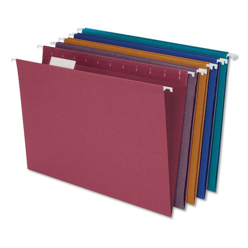Earthwise By Pendaflex Ez Slide 100% Recycled Colored Hanging File Folders, Letter Size, 1/5-cut Tabs, Assorted Colors, 20/bx