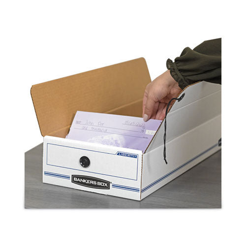Liberty Check And Form Boxes, 9.25" X 15" X 4.25", White/blue, 12/carton